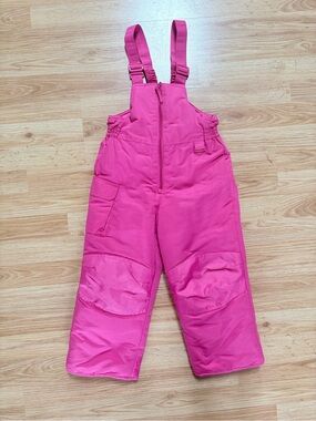 Energy Zone Girls Size XS 4/5 Bright Pink Insulated Snow Suit Overalls Winter